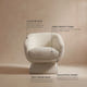 Nephele White Bouclé Barrel Swivel Chair