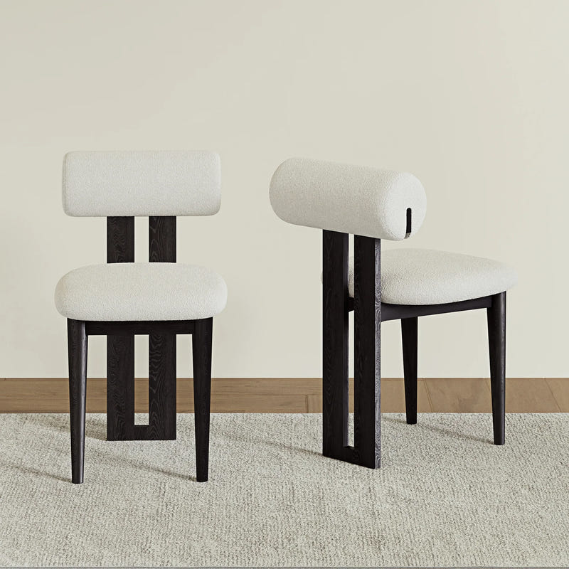 Woce Bouclé Dining Chair (Set of 2)