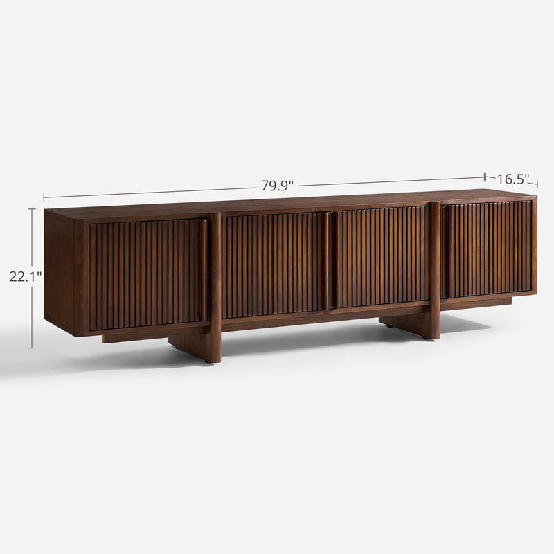 Lira Ash Fluted Media Console (79'')