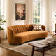 Velaf Chenille Curved Channeled Sofa (87'')