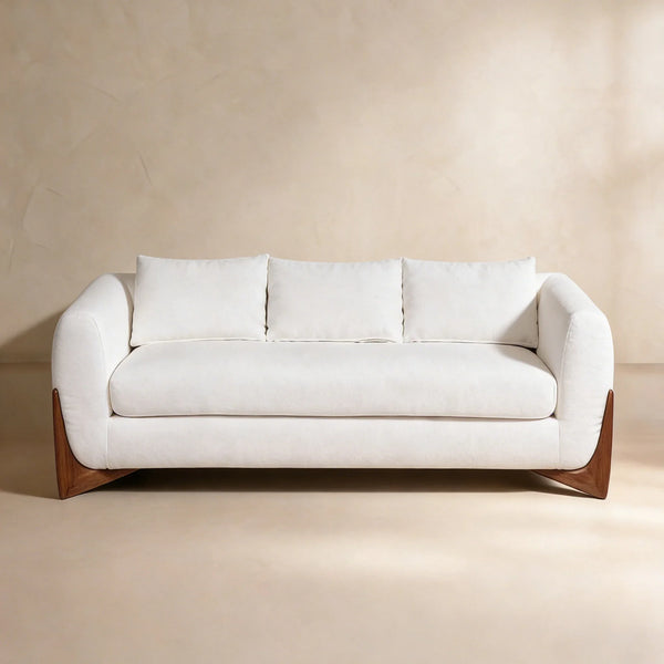 Maeve White Modern Sofa (87")