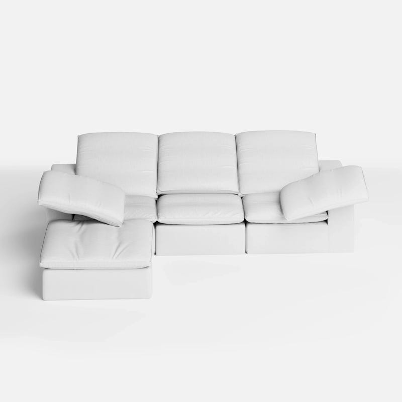 Swofy 3-Seater Chenille Sectional L-Shaped (118'')