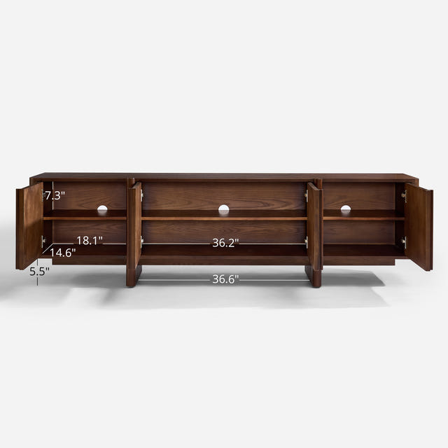 Lira Ash Fluted Media Console (79'')