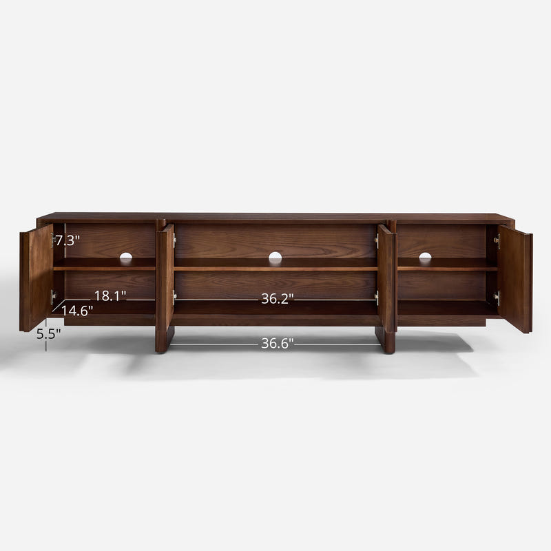 Lira Ash Fluted Media Console (79'')