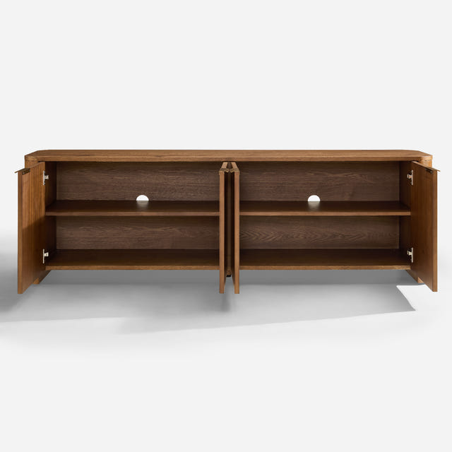 Elowen Oak Curved Media Console (72'')