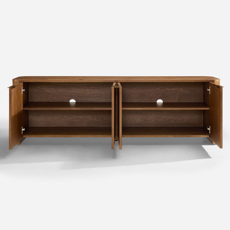 Elowen Oak Curved Media Console (72'')