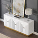 Vantix White Carved Glossy Sideboard (75")