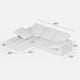 Swofy 3-Seater Chenille Sectional L-Shaped (118'')