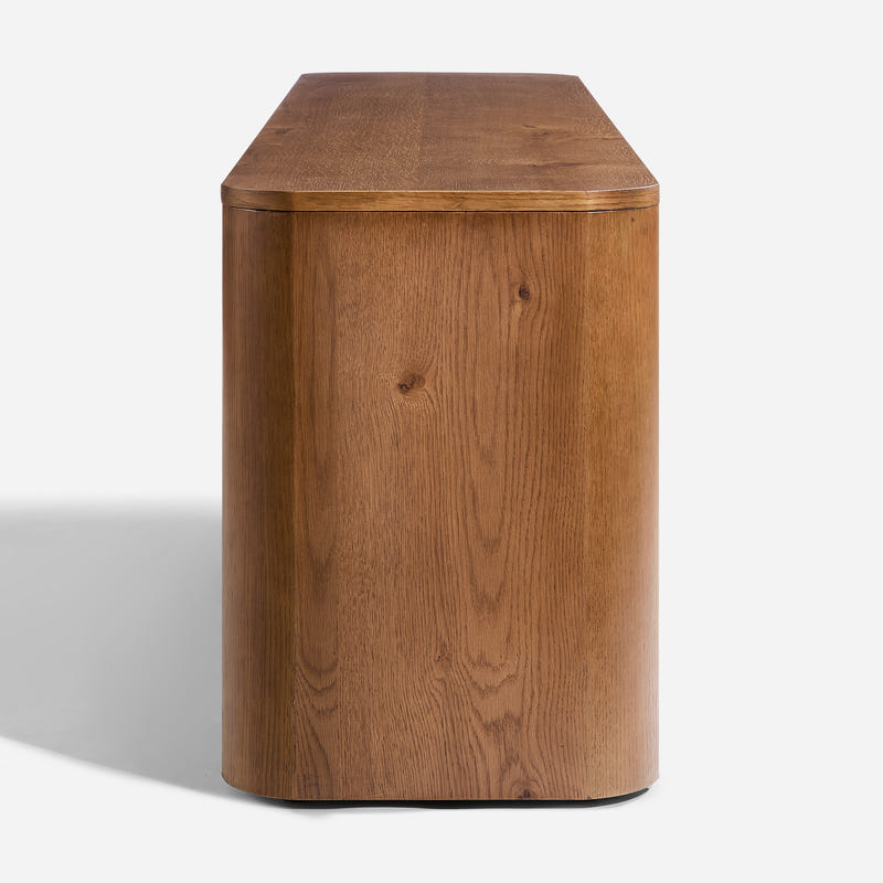 Elowen Oak Curved Media Console (72'')