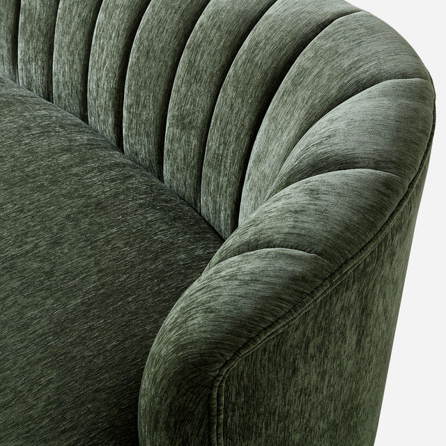 Velaf Chenille Curved Channeled Sofa (87'')
