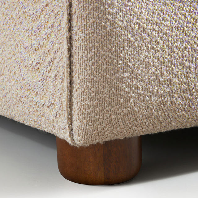 Wave Greige Bouclé Curved Sofa (86'')