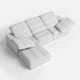 Swofy 3-Seater Chenille Sectional L-Shaped (118'')