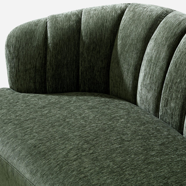 Velaf Chenille Curved Channeled Sofa (87'')