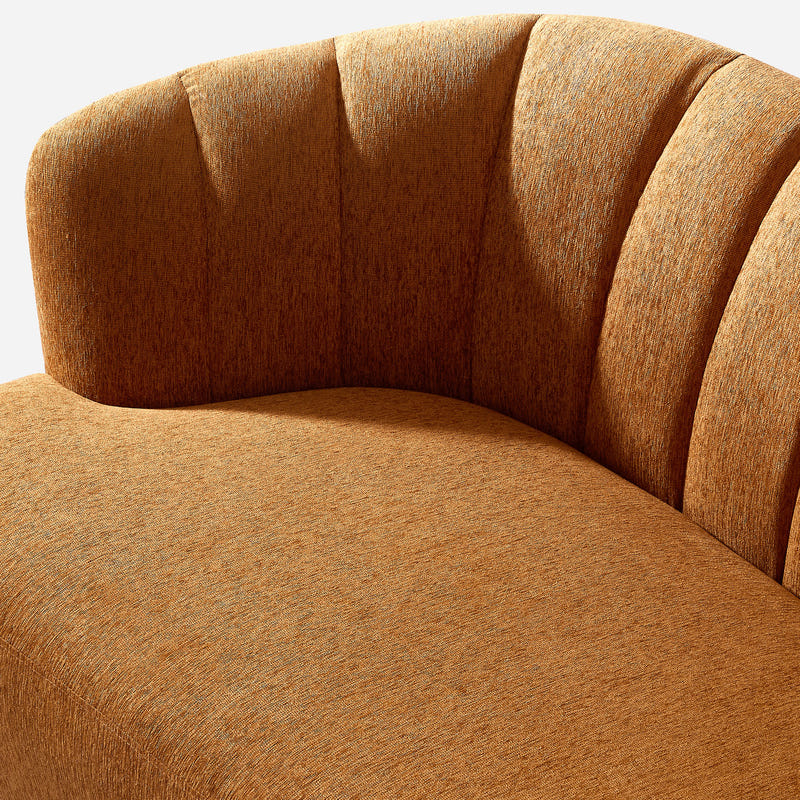 Velaf Chenille Curved Channeled Sofa (87'')