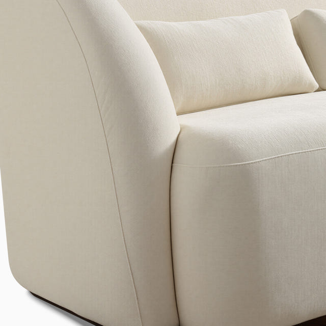 Giverny Beige Cotton & Linen Curved Sectional Sofa (158")