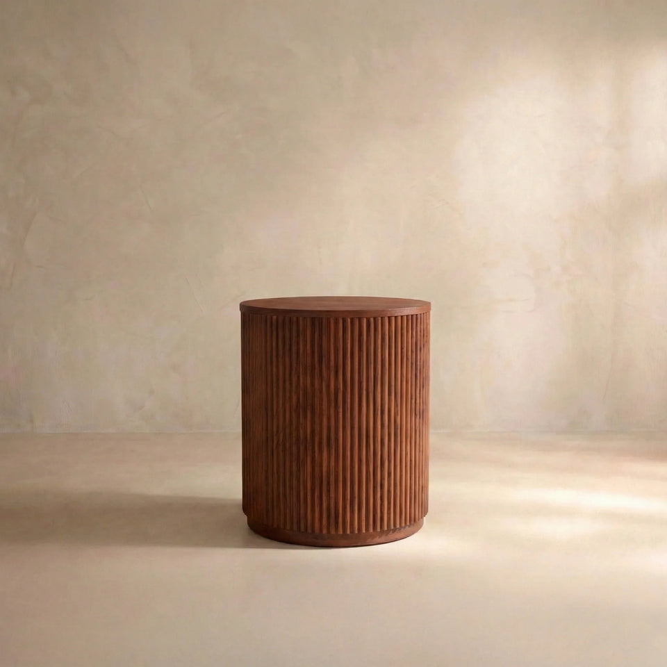 Esmond Fluted Round Side Table (16")
