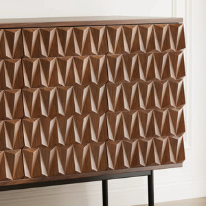 Reco Carved Pattern Wood Sideboard (70'')