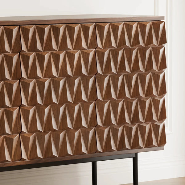 Reco Carved Pattern Wood Sideboard (70'')