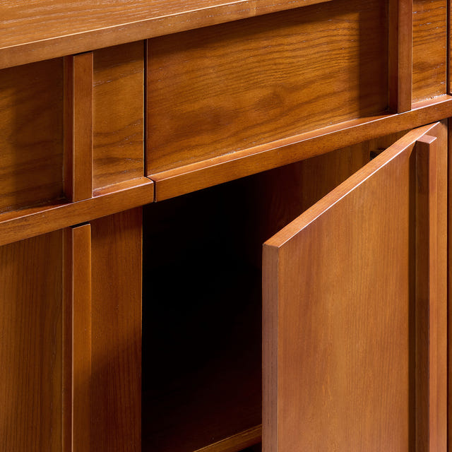 Kalen Ash Wood Geometric Sideboard (63'')