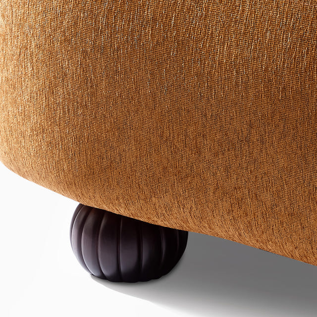 Velaf Chenille Curved Channeled Sofa (87'')