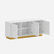 Vantix White Carved Glossy Sideboard (75")