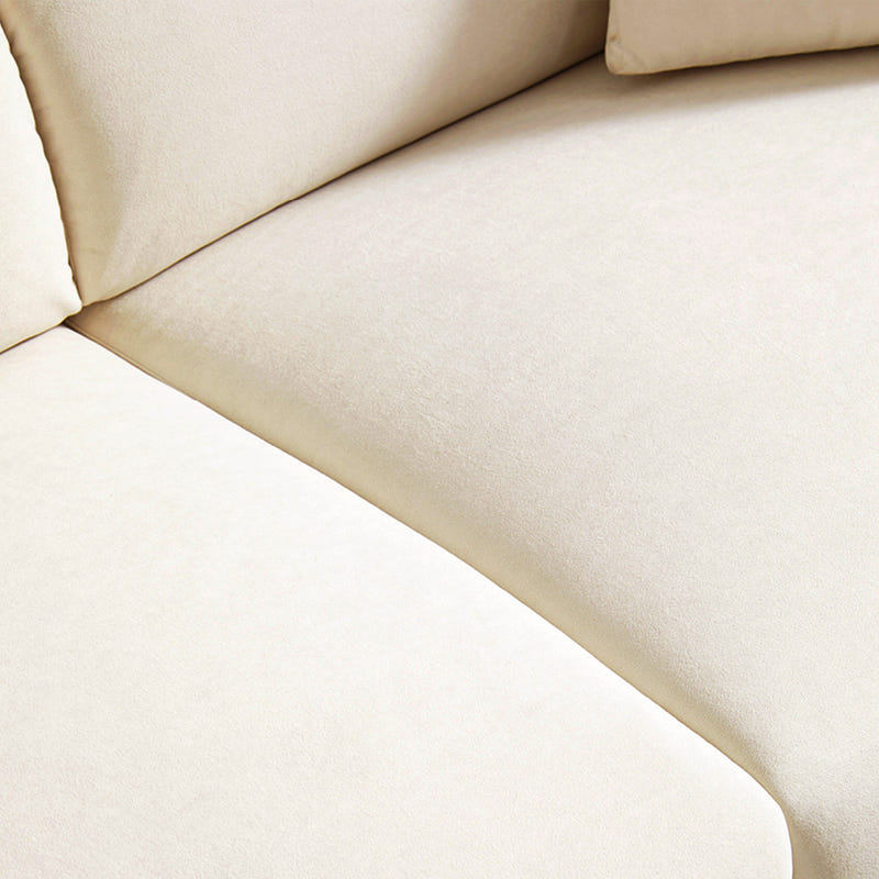 Cirrus White Velvet 3-Seater Sofa (84")