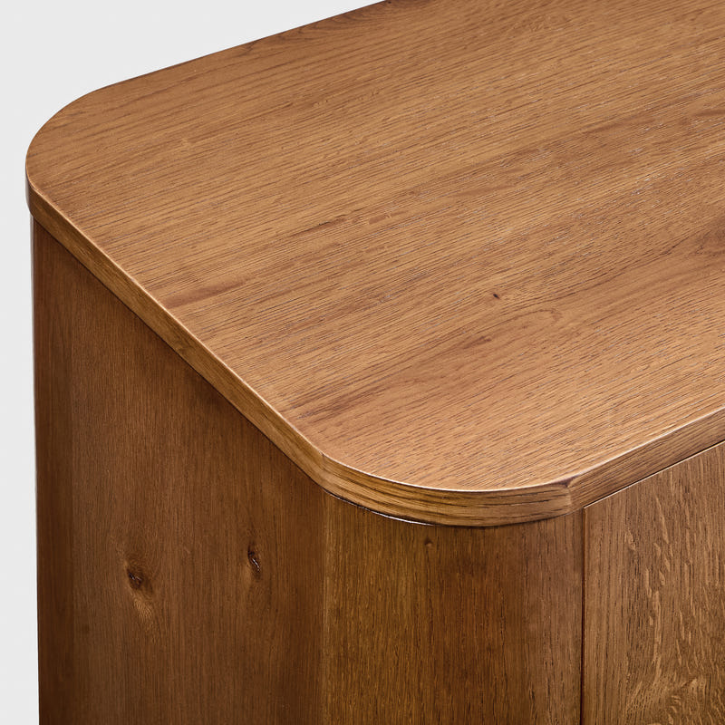 Elowen Oak Curved Media Console (72'')