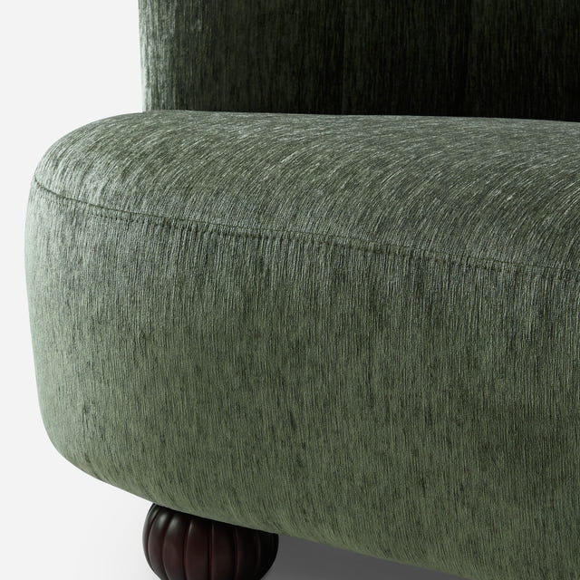Velaf Chenille Curved Channeled Sofa (87'')