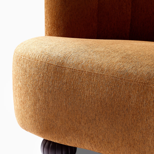 Velaf Chenille Curved Channeled Sofa (87'')