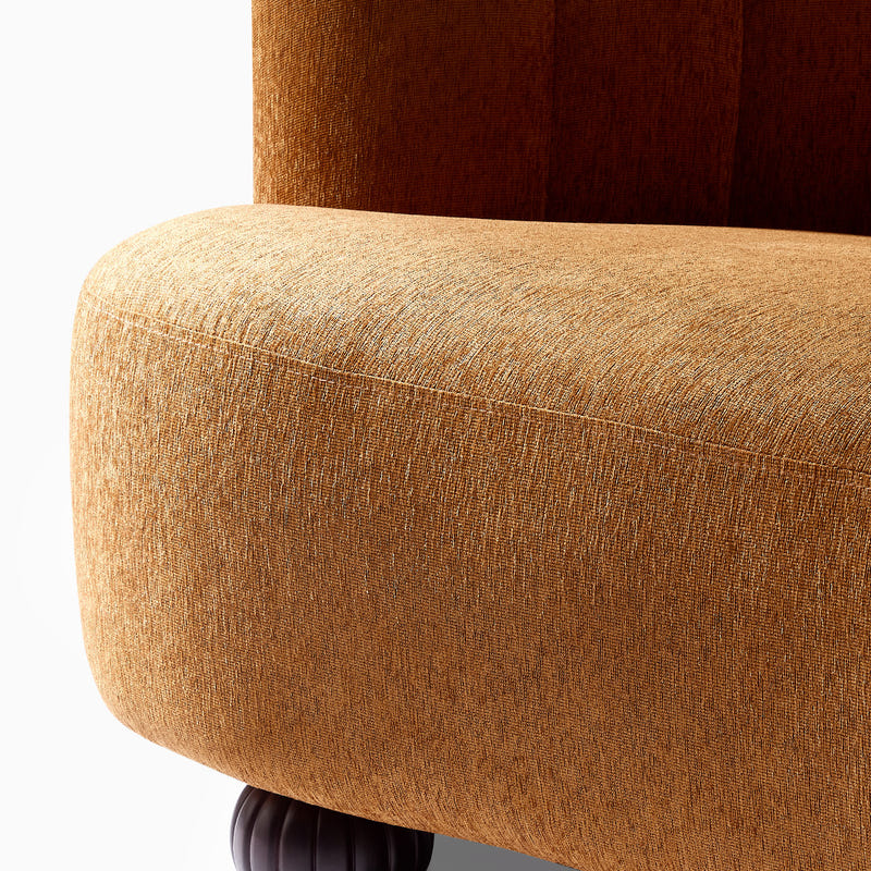 Velaf Chenille Curved Channeled Sofa (87'')