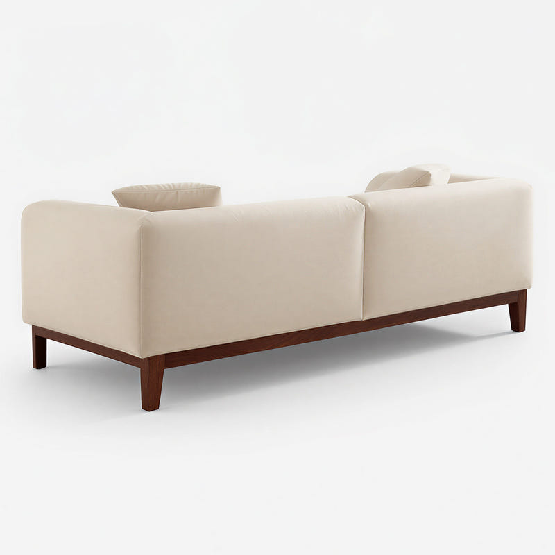 Cirrus White Velvet 3-Seater Sofa (84")