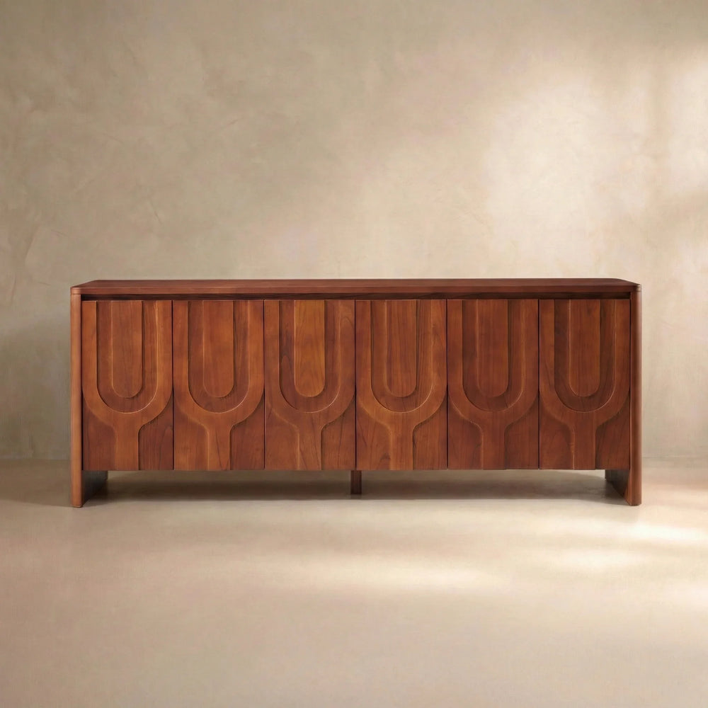 Vidar Carved Mindi Wood Sideboard (83")