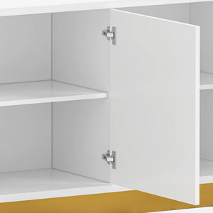 Vantix White Carved Glossy Sideboard (75")