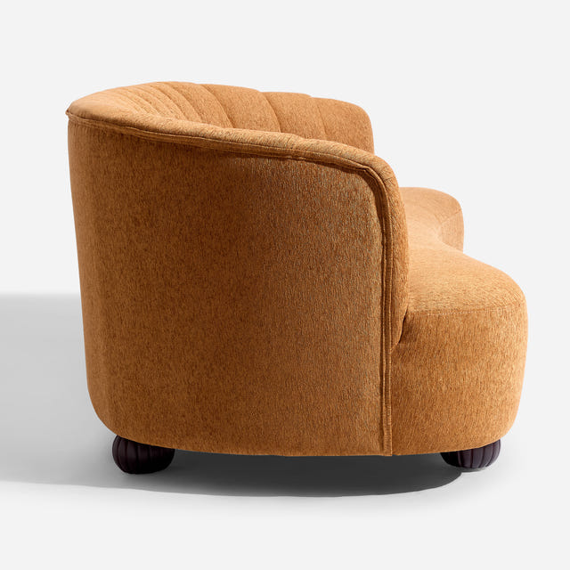 Velaf Chenille Curved Channeled Sofa (87'')