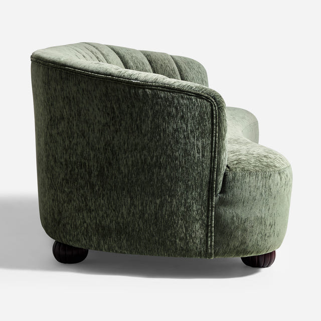 Velaf Chenille Curved Channeled Sofa (87'')