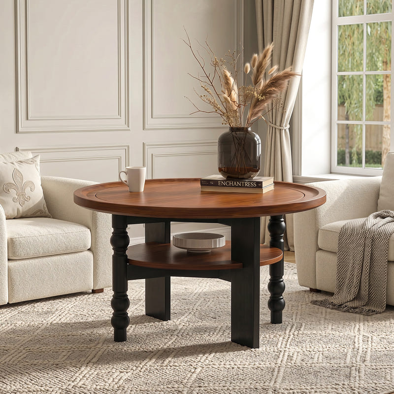 Round Two-tiered Coffee Table (31'')