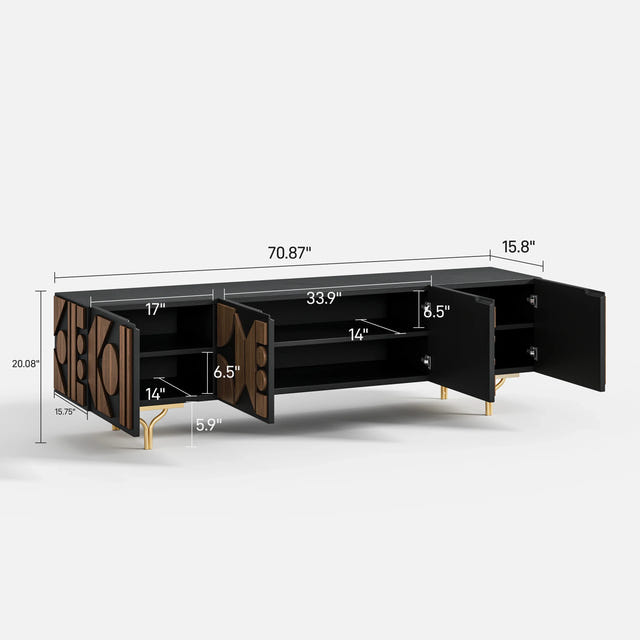 Carved Pattern Media Console (70'')