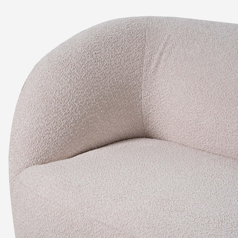 Capri White Bouclé Curved Sectional Sofa (102")