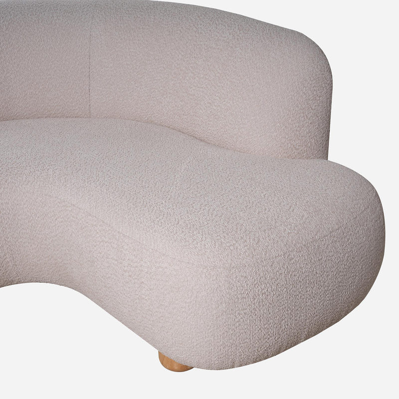 Capri White Bouclé Curved Sectional Sofa (102")