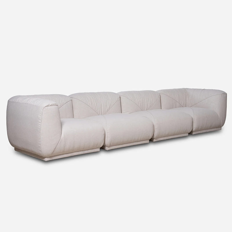 Eden White Chenille Modular Sectional Sofa (147")