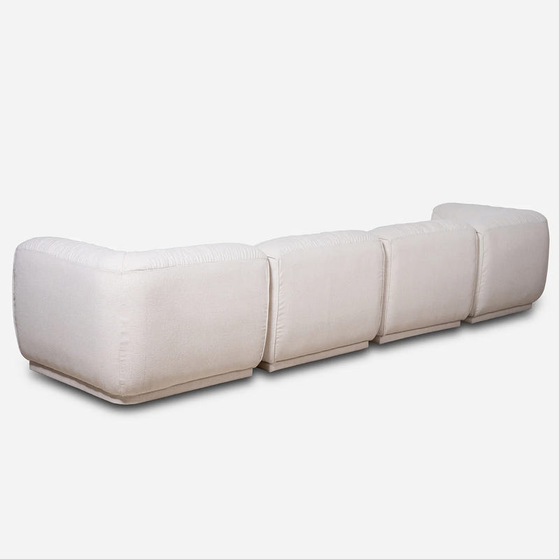 Eden White Chenille Modular Sectional Sofa (147")