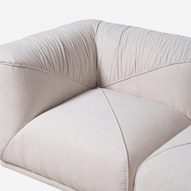 Eden White Chenille Modular Sectional Sofa (147")