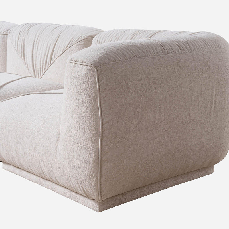 Eden White Chenille Modular Sectional Sofa (147")