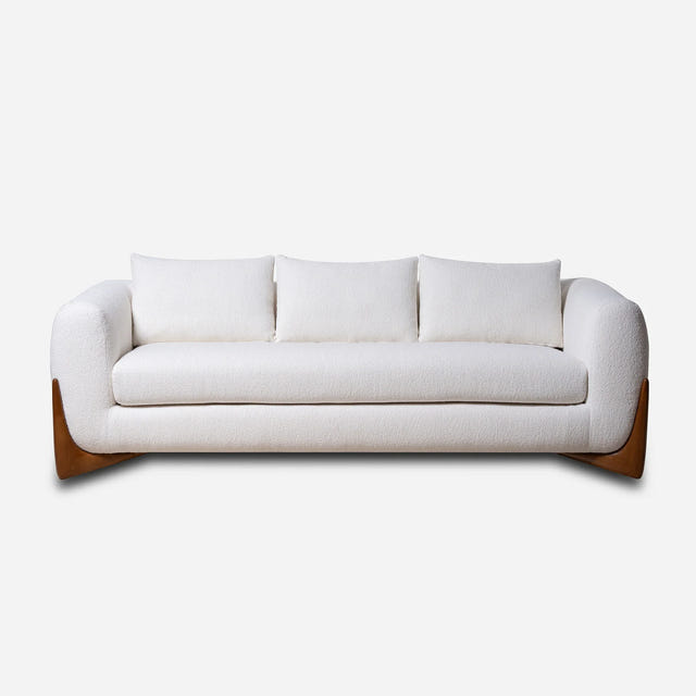 Maeve White Modern Sofa (87")