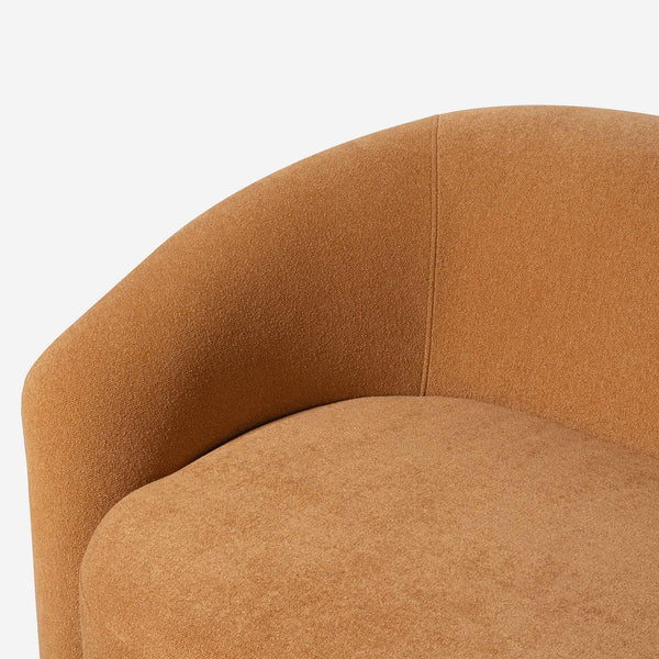 Verona Orange Chenille Curved Sofa (77")