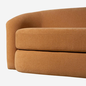 Verona Orange Chenille Curved Sofa (77")