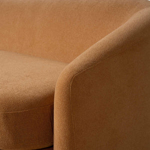Verona Orange Chenille Curved Sofa (77")