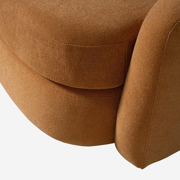 Verona Orange Chenille Curved Sofa (77")