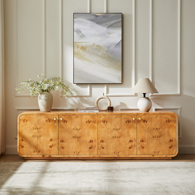 Caden Natural Burled Media Console (84'')