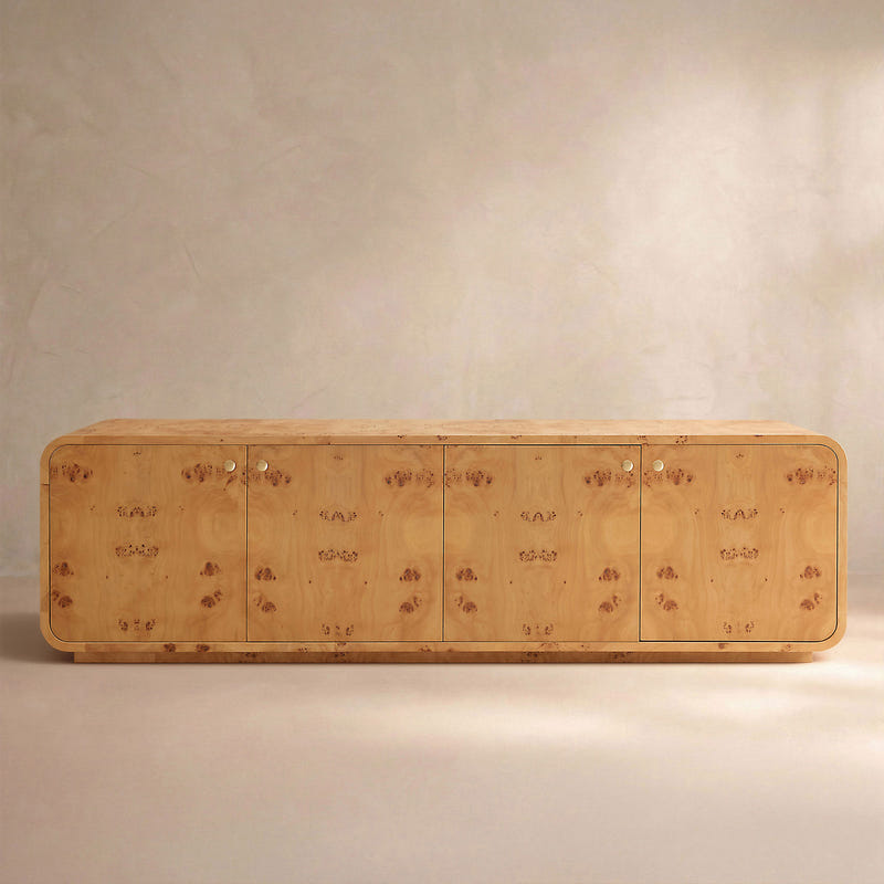 Caden Natural Burled Media Console (84'')